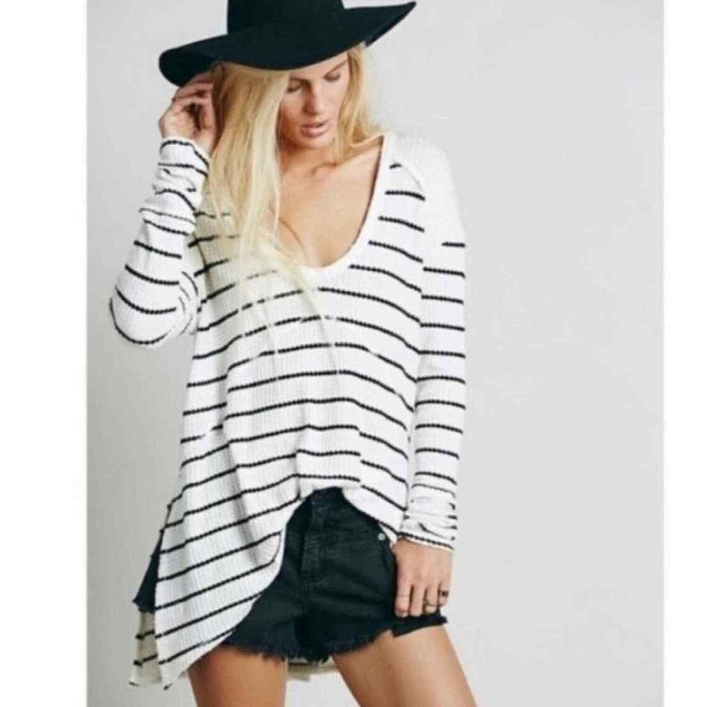 Free People Striped Oversized Thermal